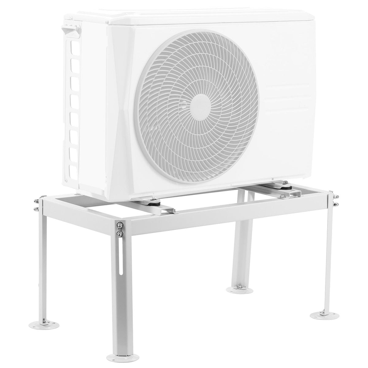 Mini Split Ground Stand, Adjustable Anti-Vibration Mini Split Stand for 9000-24000 BTU Ductless Air Conditioner Heat Pump, Heavy Duty AC Base Bracket Floor Mount w/ 441LBS Max. Load Capacity