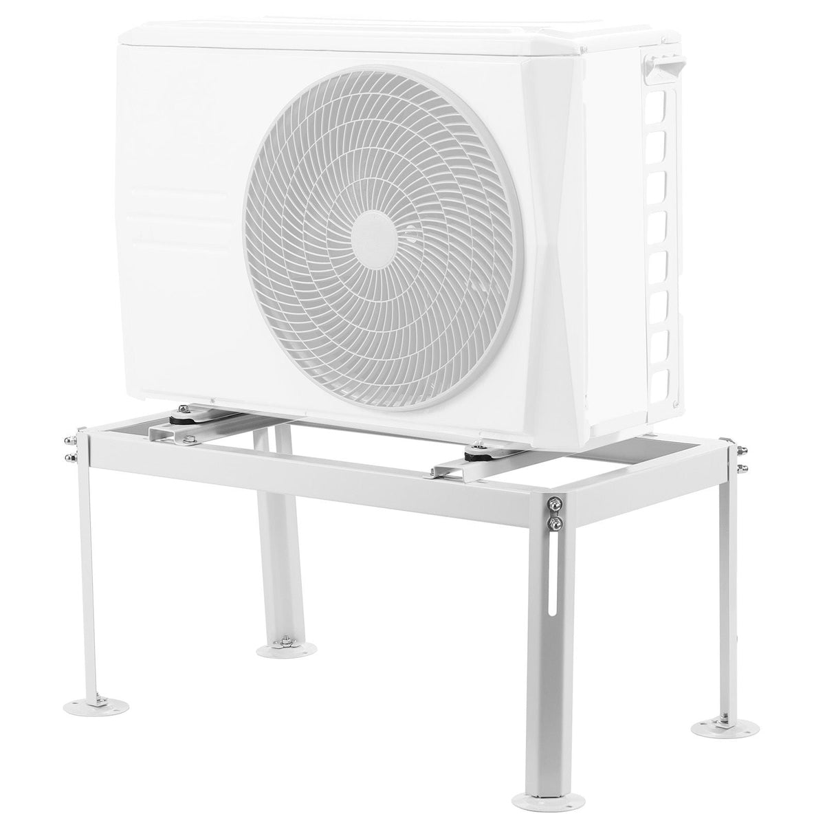 Mini Split Ground Stand, Adjustable Anti-Vibration Mini Split Stand for 9000-24000 BTU Ductless Air Conditioner Heat Pump, Heavy Duty AC Base Bracket Floor Mount w/ 441LBS Max. Load Capacity