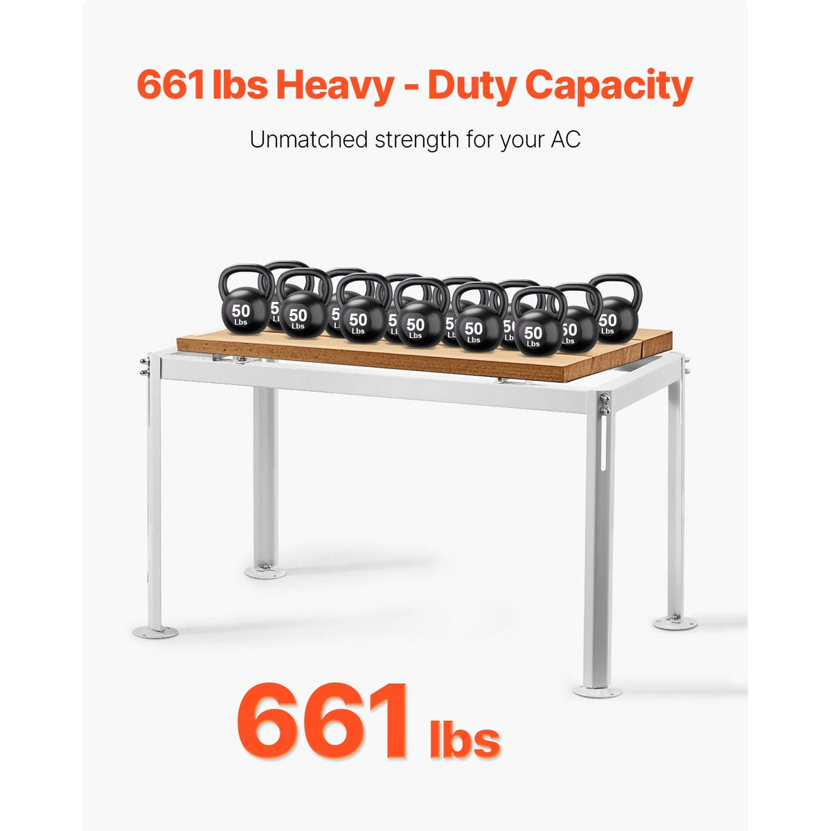 Mini Split Ground Stand, Adjustable Anti-Vibration Mini Split Stand for 9000-36000 BTU Ductless Air Conditioner Heat Pump, Heavy Duty AC Base Bracket Floor Mount w/ 661LBS Max. Load Capacity