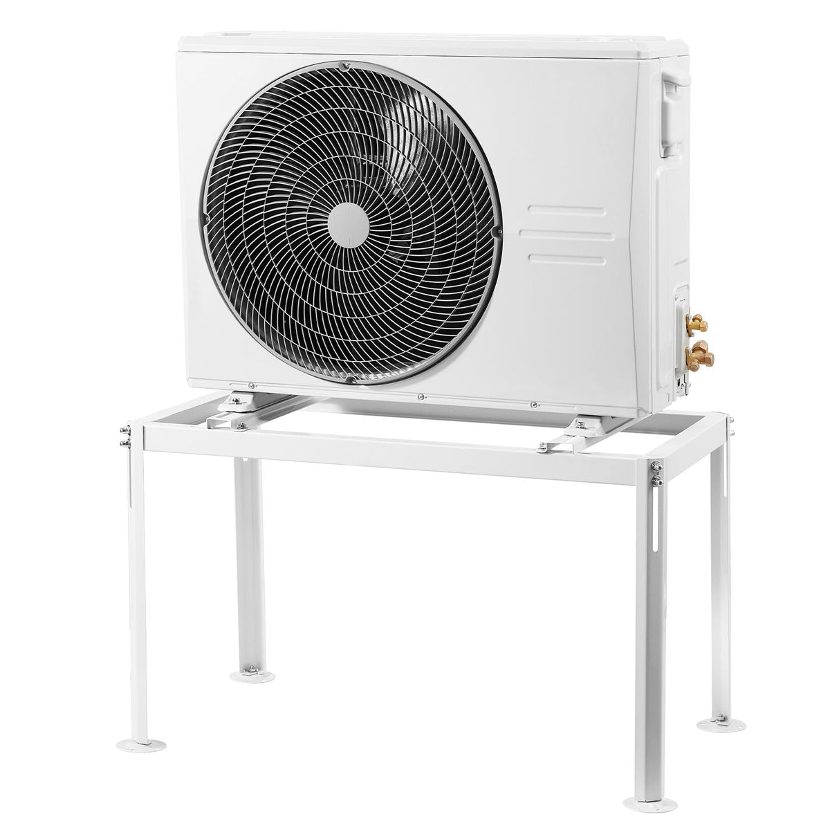 Mini Split Ground Stand, Adjustable Anti-Vibration Mini Split Stand for 9000-36000 BTU Ductless Air Conditioner Heat Pump, Heavy Duty AC Base Bracket Floor Mount w/ 661LBS Max. Load Capacity