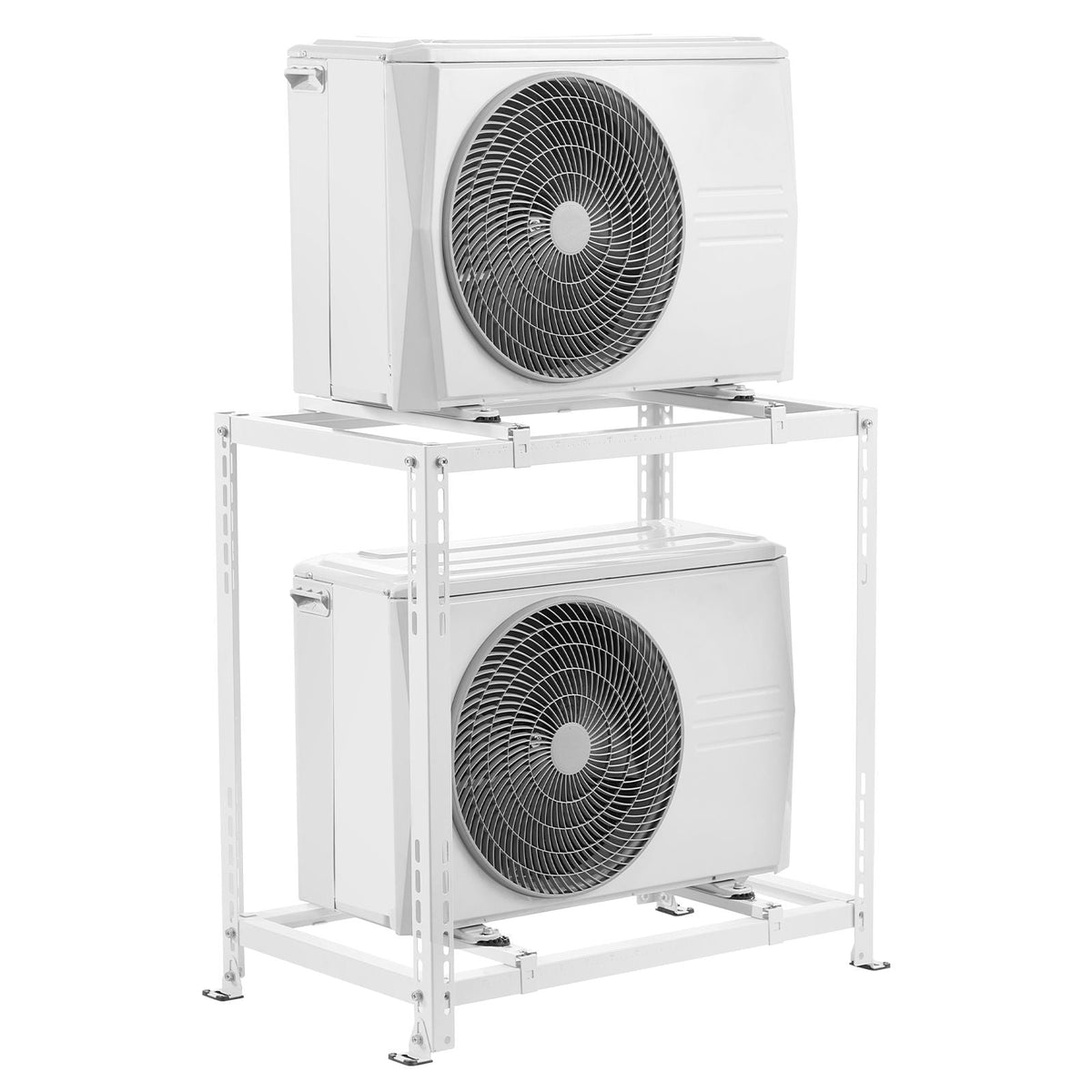 Mini Split Ground Stand, Anti-Vibration Mini Split Stand for 9000-18000 BTU Ductless Air Conditioner Heat Pump, Heavy Duty AC Base Bracket Floor Mount w/ 551LBS Max. Load,Dual Levels