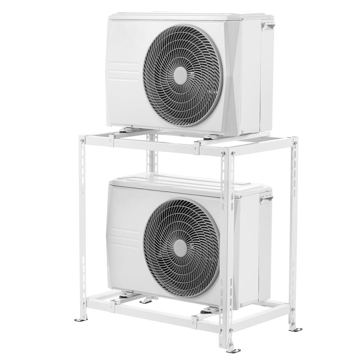 Mini Split Ground Stand, Anti-Vibration Mini Split Stand for 9000-18000 BTU Ductless Air Conditioner Heat Pump, Heavy Duty AC Base Bracket Floor Mount w/ 551LBS Max. Load,Dual Levels