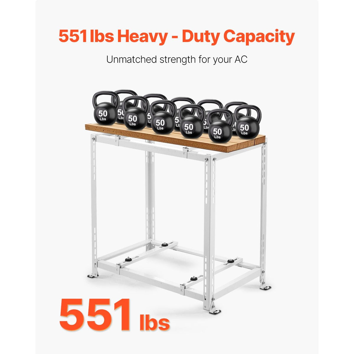 Mini Split Ground Stand, Anti-Vibration Mini Split Stand for 9000-18000 BTU Ductless Air Conditioner Heat Pump, Heavy Duty AC Base Bracket Floor Mount w/ 551LBS Max. Load,Dual Levels