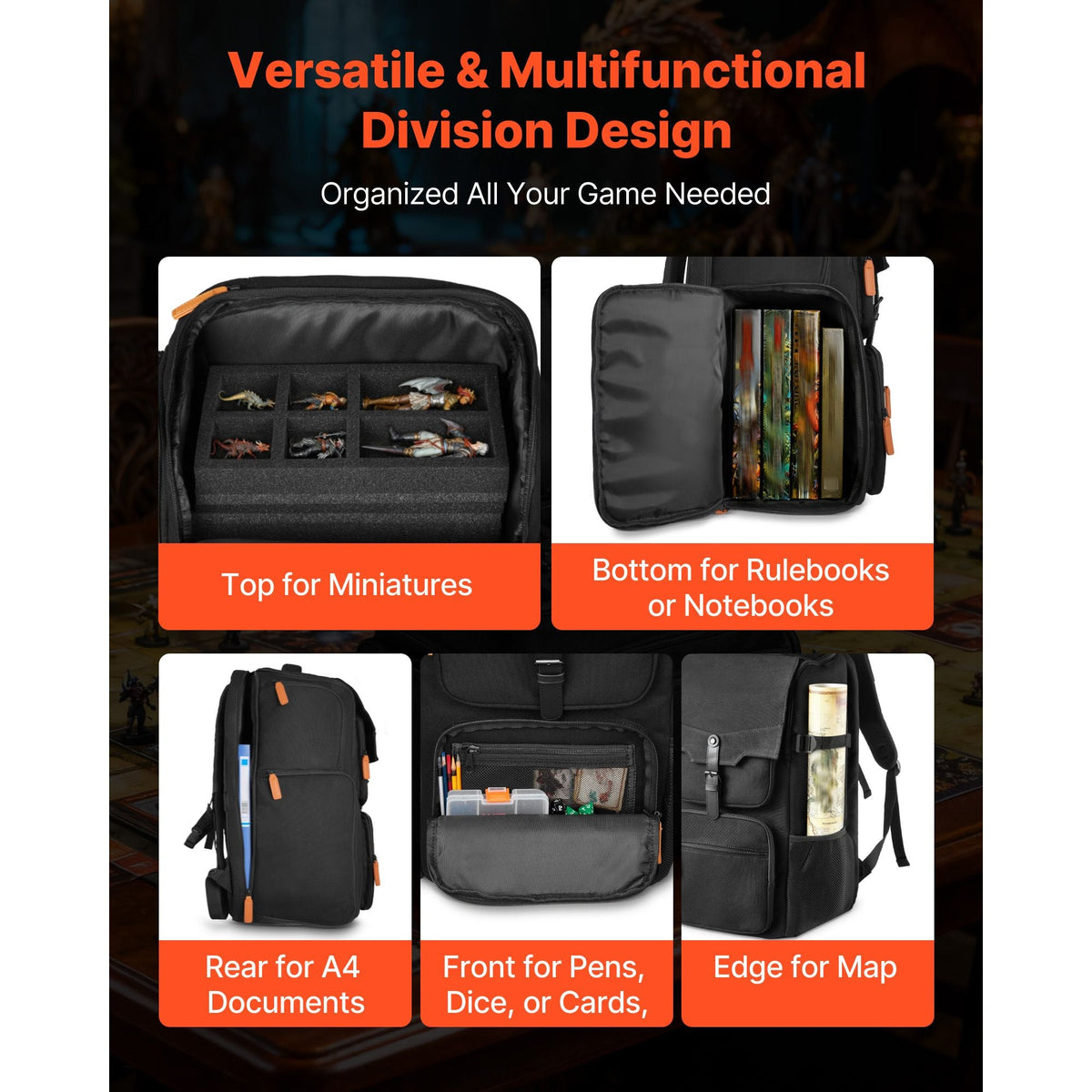 Miniature Storage Carrying Figure Bag, Fits 58 Infantry Minis, Miniature Transport Bag with Handle & Adjustable Shoulder Strap, 3 Foam Layers for Large Storage Capacity (Minis Not Included)