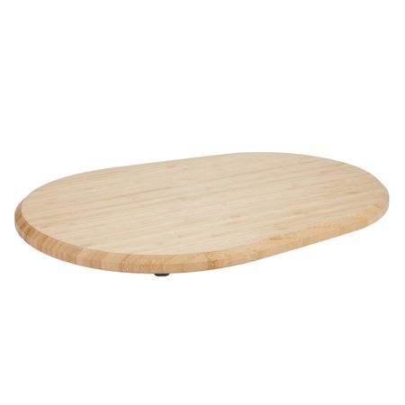 Mixer Slider, Oval 15.7 x 11.1-inch, Appliance Slider Compatible with Tilt Head 5.5-8 Qt Stand Mixer, PTFE Feet, Kitchen Countertop Storage Mover Sliding Tray, Natural Wood