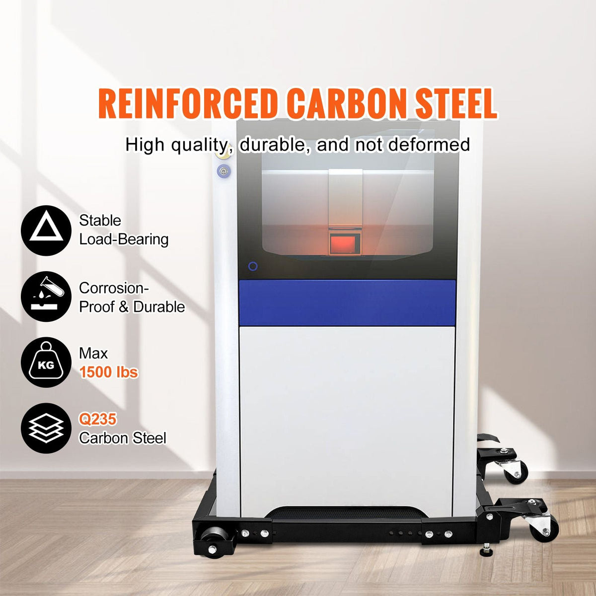 Mobile Base, 1500 lbs Capacity, Adjustable from 18" x 24" to 26.5" x 31.5", Heavy Duty Universal Mobile Base Stand with Swivel Wheels, for Woodworking Equipment, Bandsaw, Power Tools, Machines