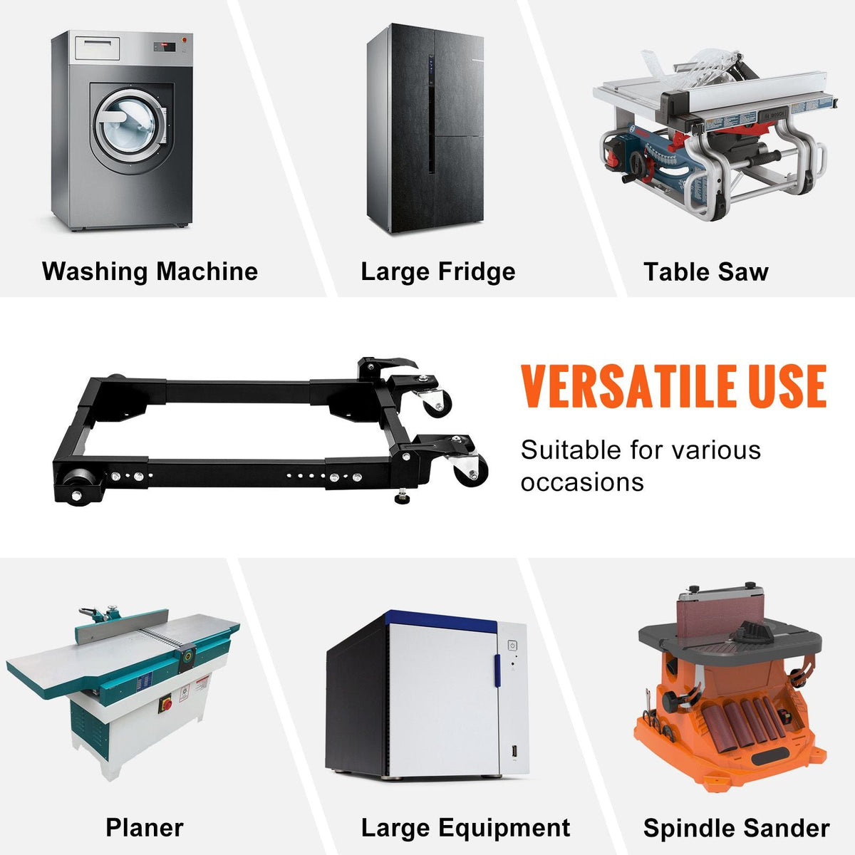 Mobile Base, 1500 lbs Capacity, Adjustable from 18" x 24" to 26.5" x 31.5", Heavy Duty Universal Mobile Base Stand with Swivel Wheels, for Woodworking Equipment, Bandsaw, Power Tools, Machines
