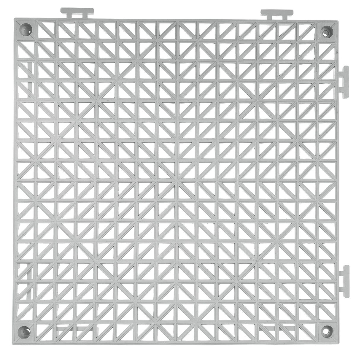 Modular Interlocking Cushion, 12 Pack 12" x 12" Splicing Drainage Mats, Soft PVC Interlocking Drainage Floor Tiles, Non-Slip Drainage Holes for Restroom, Bathroom, Kitchen, Pool, Wet Areas, Gray