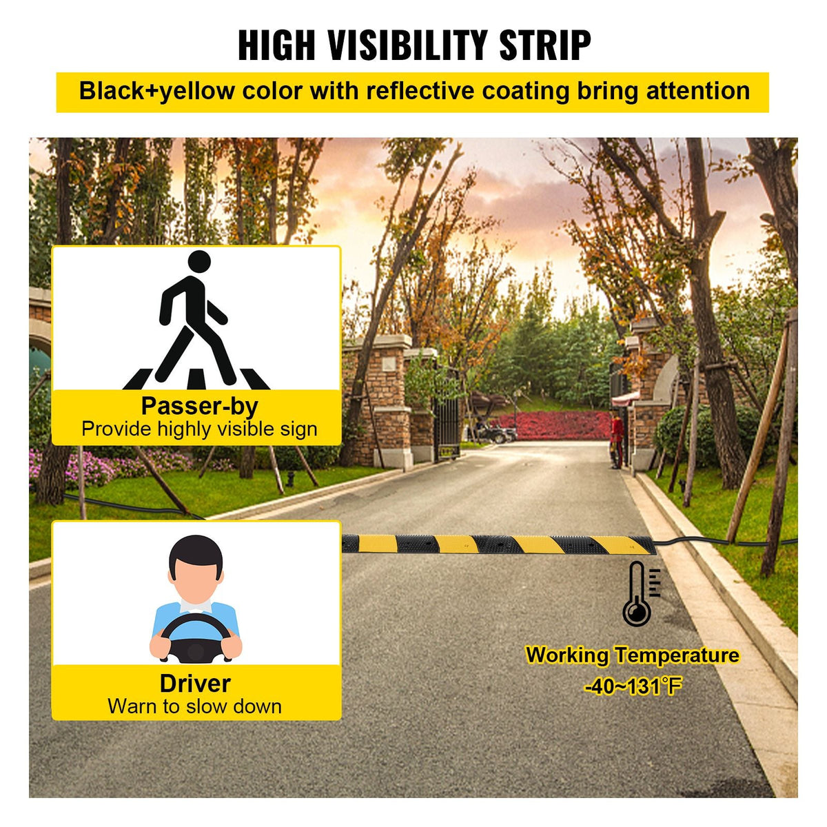 Modular Rubber Traffic Speed Bump 2 Channel Cable Protector Ramp