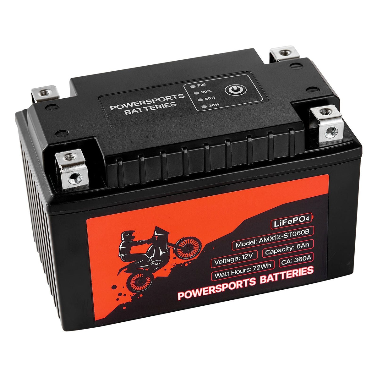 Motorcycle Battery, 12 Volt 6Ah, LiFePO4 Lithium Pre-Charged Powersports Battery, Maintenance Free & High Performance, Compatible with ATV, Motorcycle, Jet Skis, Scooter, UTV, and More