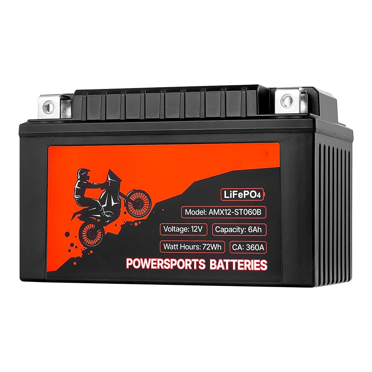 Motorcycle Battery, 12 Volt 6Ah, LiFePO4 Lithium Pre-Charged Powersports Battery, Maintenance Free & High Performance, Compatible with ATV, Motorcycle, Jet Skis, Scooter, UTV, and More