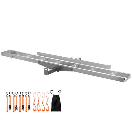 Motorcycle Carrier, 400 lbs Capacity, Heavy Duty Aluminum Hitch Mount Rack with 47in Loading Ramp, Straps & Stabilizer, Scooter Dirt Bike Trailer Hauler for Car Truck with 2-Inch Hitch Receiver