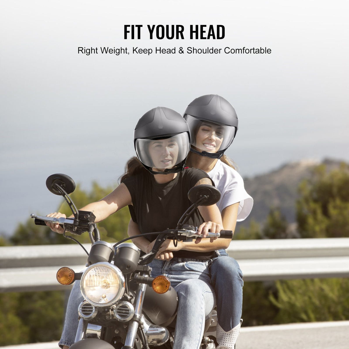 Motorcycle Helmet, 3/4-Face, Smart Street ABS & High Density Helmet with Interchangeable Lens, DOT Approved Comfortable Motocross Helmet, Fit for Youth & Adults