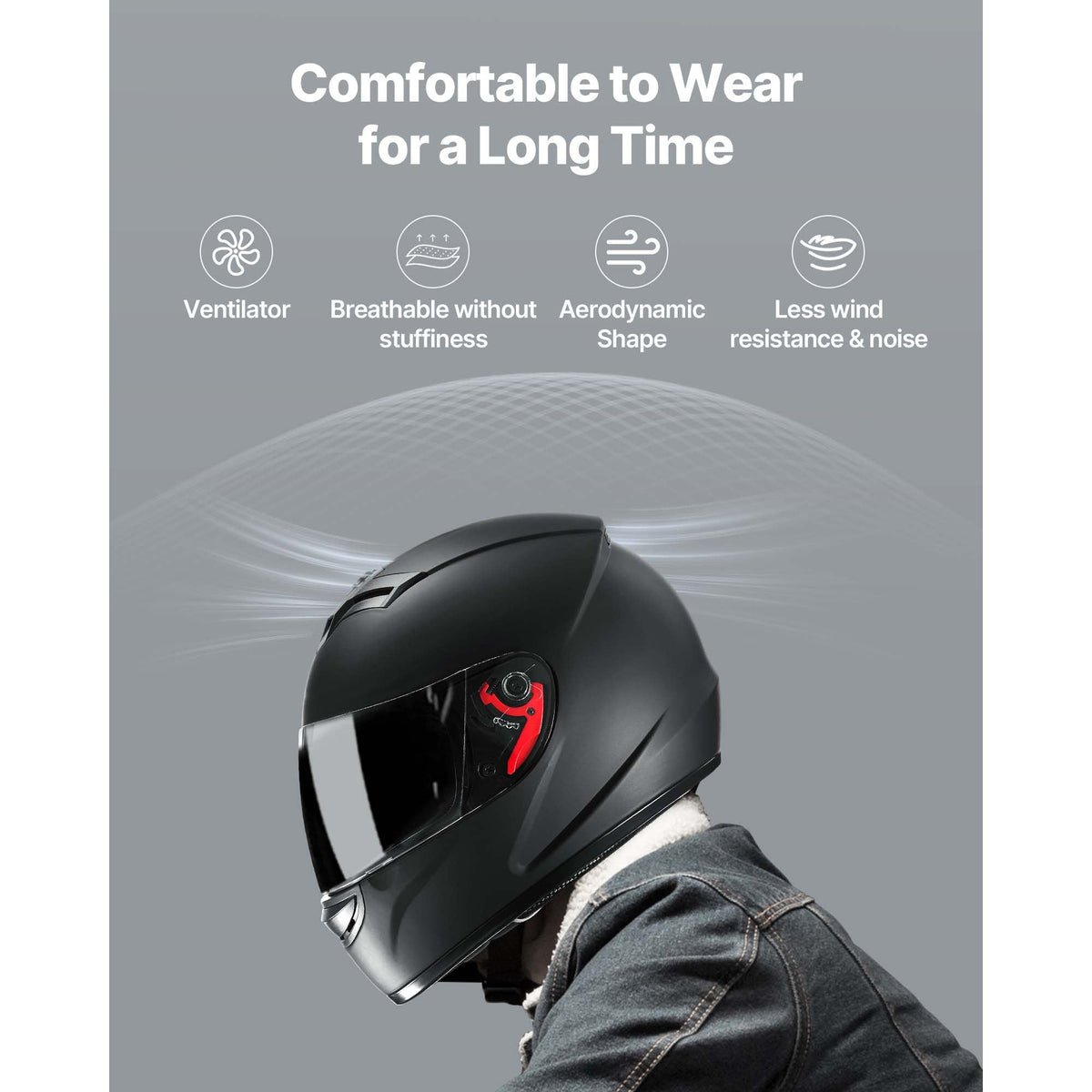 Motorcycle Helmet, Full Face, Adult Motocross Dirt Bike Helmet with Tinted and Clear Dual Visor, Motorbike Racing Street with Detachable Liner for Men & Women, DOT Approved, (Matte Black, XL)