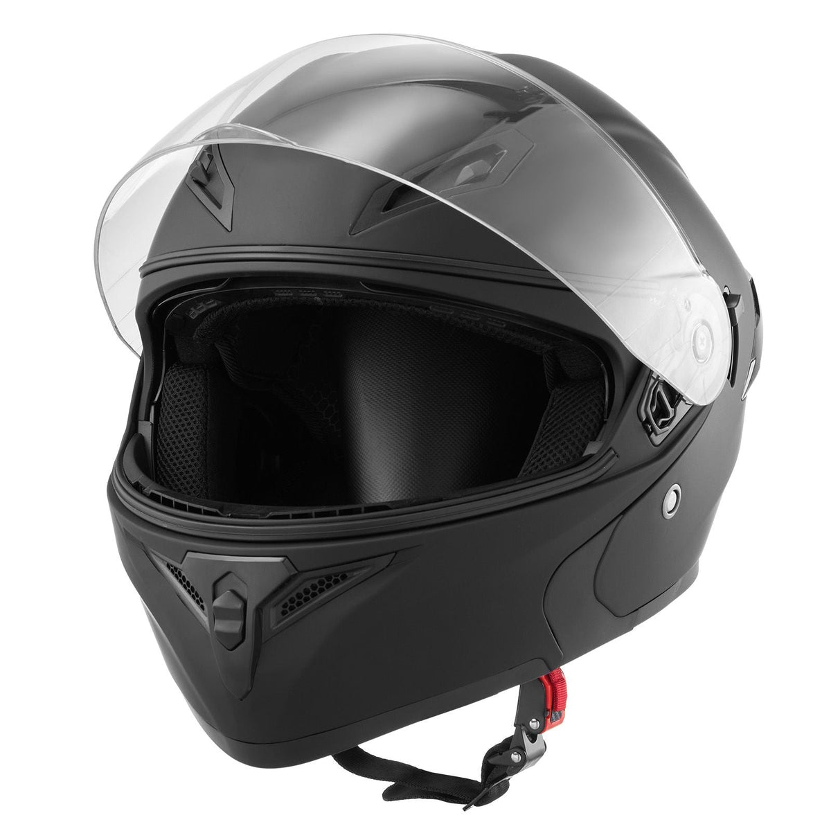 Motorcycle Helmet, Modular, Adult Motocross Dirt Bike Helmet with Large Clear Visor, Comfortable Motorbike Racing Street with Detachable Liner for Men & Women, DOT Approved, (Matte Black, L)