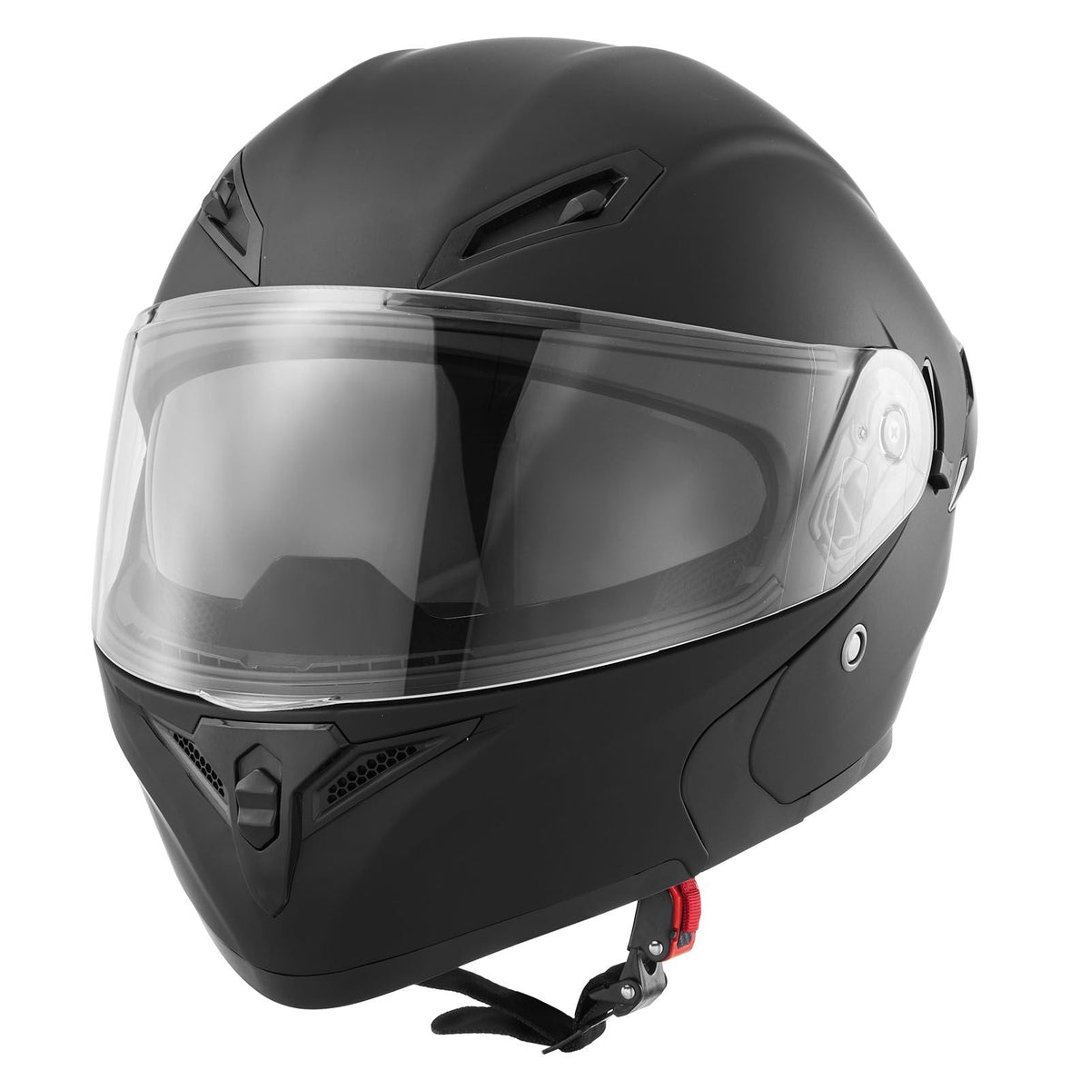Motorcycle Helmet, Modular, Adult Motocross Dirt Bike Helmet with Large Clear Visor, Comfortable Motorbike Racing Street with Detachable Liner for Men & Women, DOT Approved, (Matte Black, L)