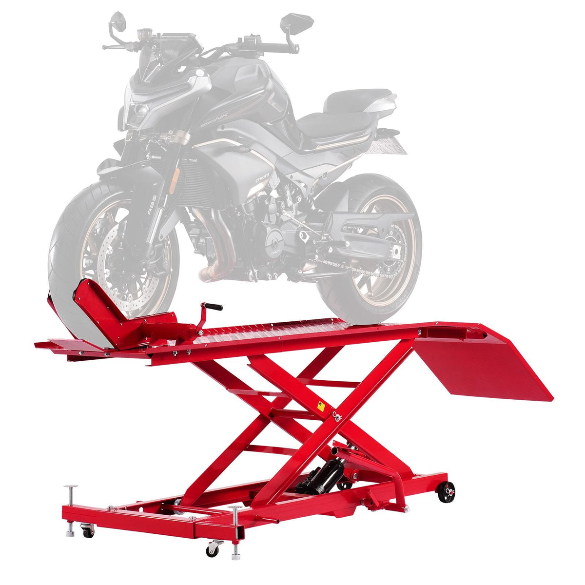 Motorcycle Lift Table, 1000lbs Weight Capacity, 360° Flexible Moving Motorcycle Jack Stand, 8.6-31 in Height Range, Heavy Duty Bike Repair Stand with Security Lock for ATVs, Dirt Bike