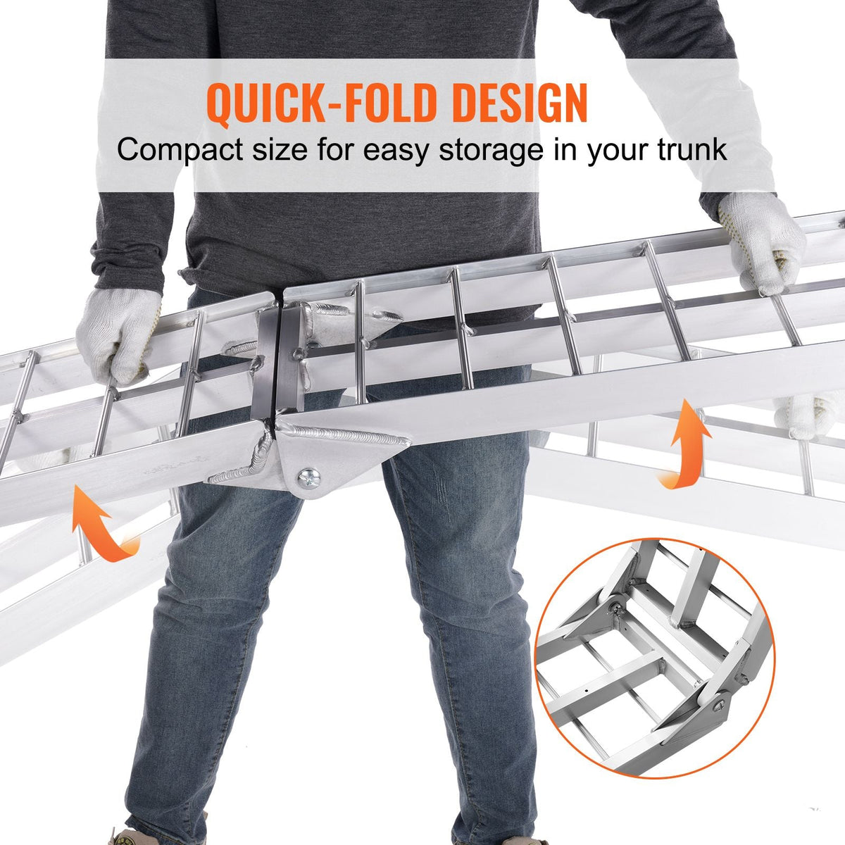 Motorcycle Ramp, 750lbs Folding Loading Ramp for Pickup Trucks Bed, Trailers Ramp with Load Straps for Motorcycle, Dirt Bike, UTV, Lawn Mower, Truck, Snowblower, Cargo Trailer, 89"L x 12"W,1Pc