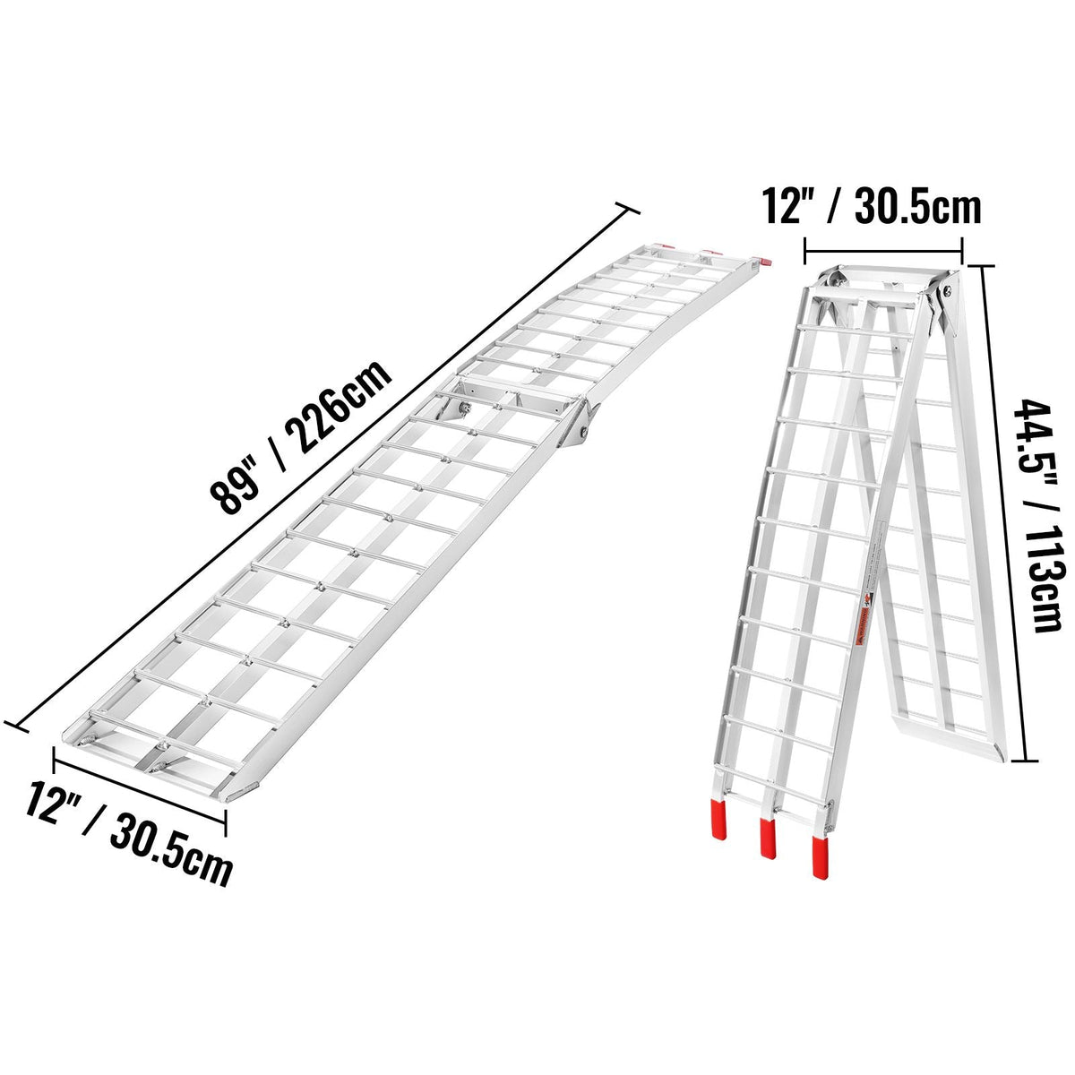 Motorcycle Ramp, 750lbs Folding Loading Ramp for Pickup Trucks Bed, Trailers Ramp with Load Straps for Motorcycle, Dirt Bike, UTV, Lawn Mower, Truck, Snowblower, Cargo Trailer, 89"L x 12"W,1Pc