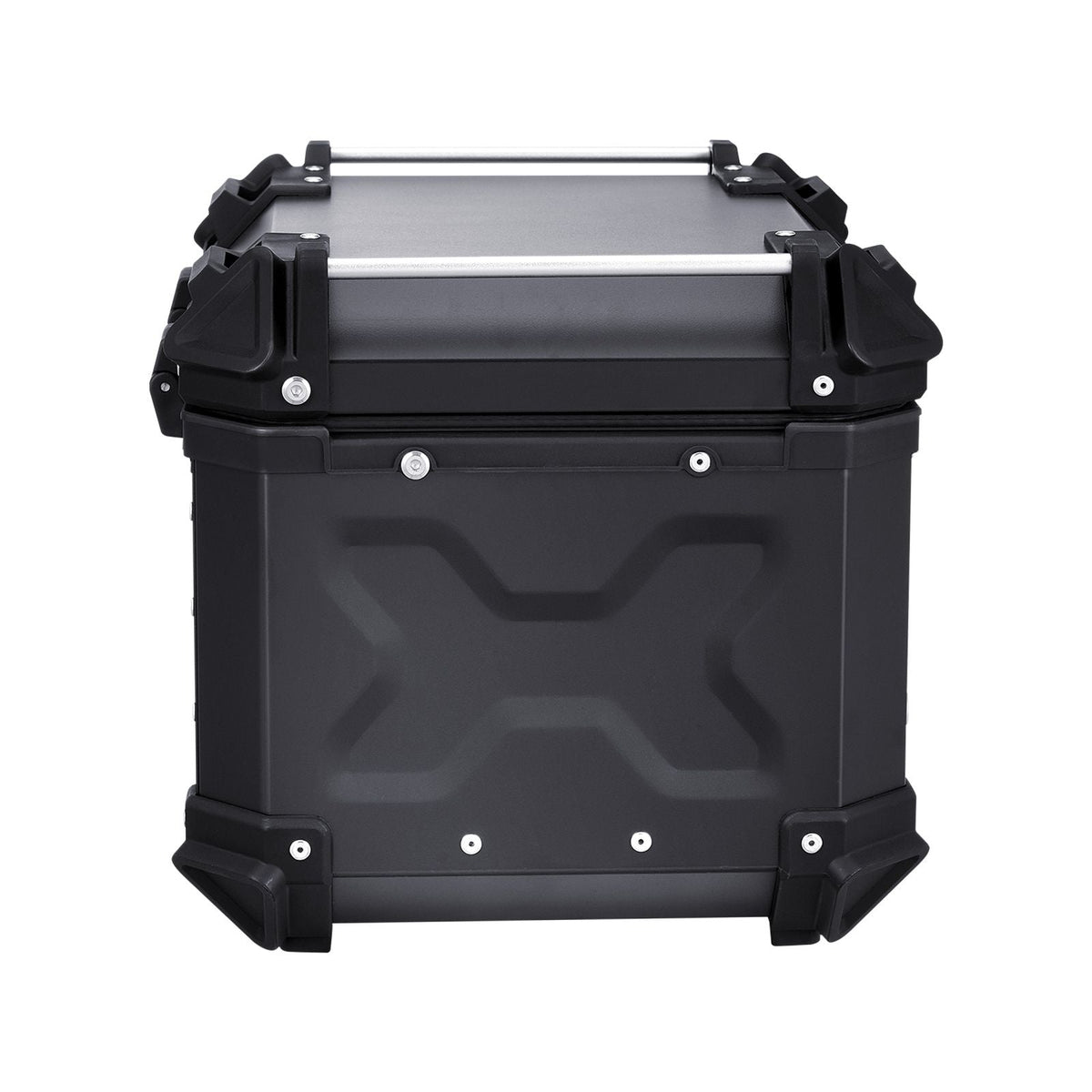Motorcycle Top Case, Universal Aluminum Alloy Motorbike Tail Box with Leather Lining, 45L Waterproof Detachable Motorcycle Top Box with Lock & Back Cushion, Fit for 99% of Motorcycle Frames