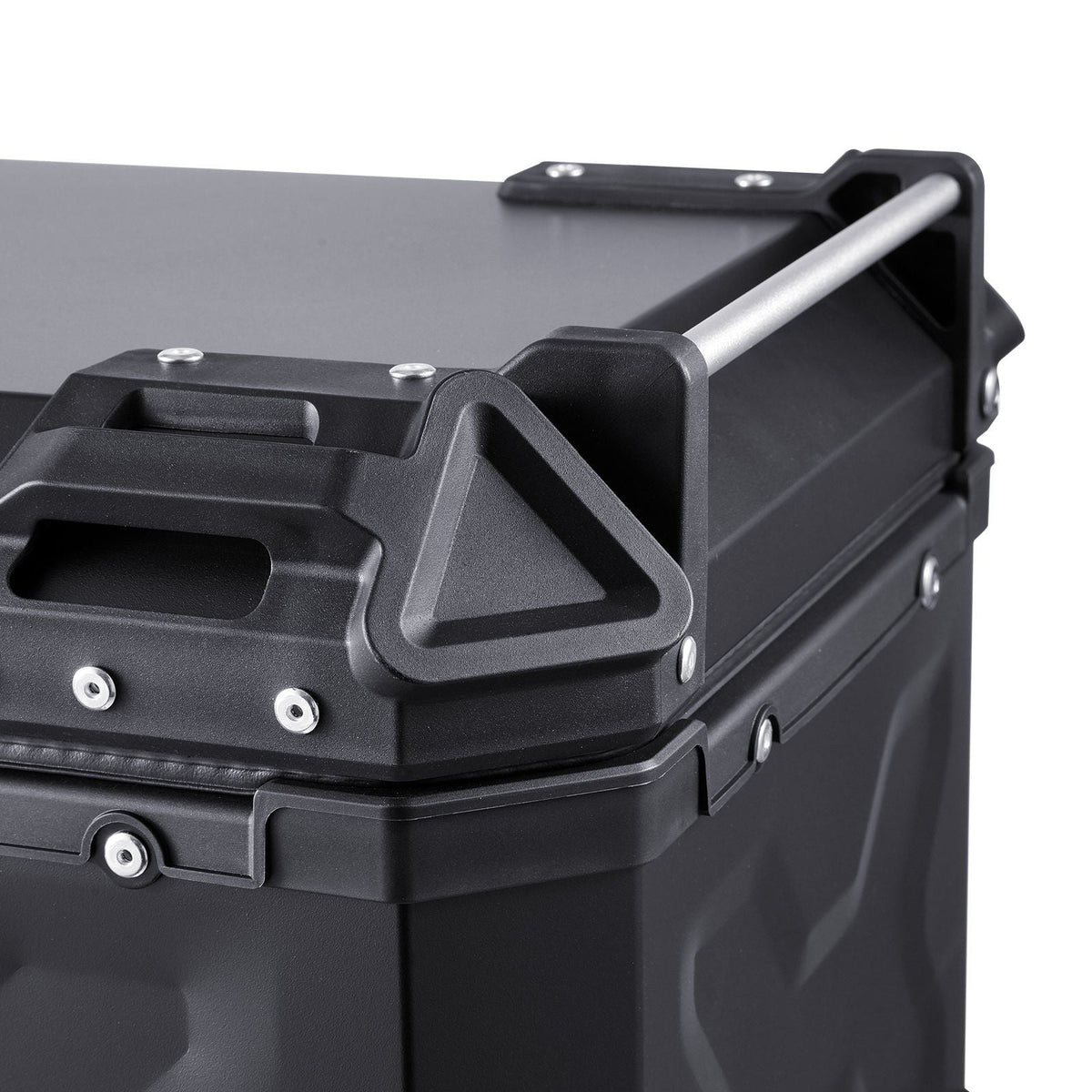 Motorcycle Top Case, Universal Aluminum Alloy Motorbike Tail Box with Leather Lining, 45L Waterproof Detachable Motorcycle Top Box with Lock & Back Cushion, Fit for 99% of Motorcycle Frames