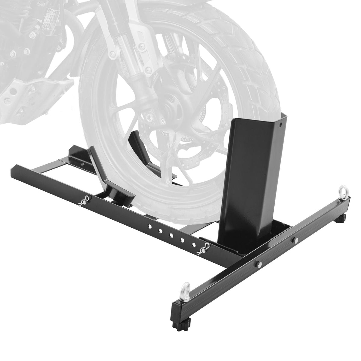 Motorcycle Wheel Chock Upright, 1800 lbs Capacity, Heavy-duty Steel Motorcycle Front Wheel Stand with 6 Adjustable Holes, For 15"-22" Off-Road Motorcycles, Standard Motorcycles