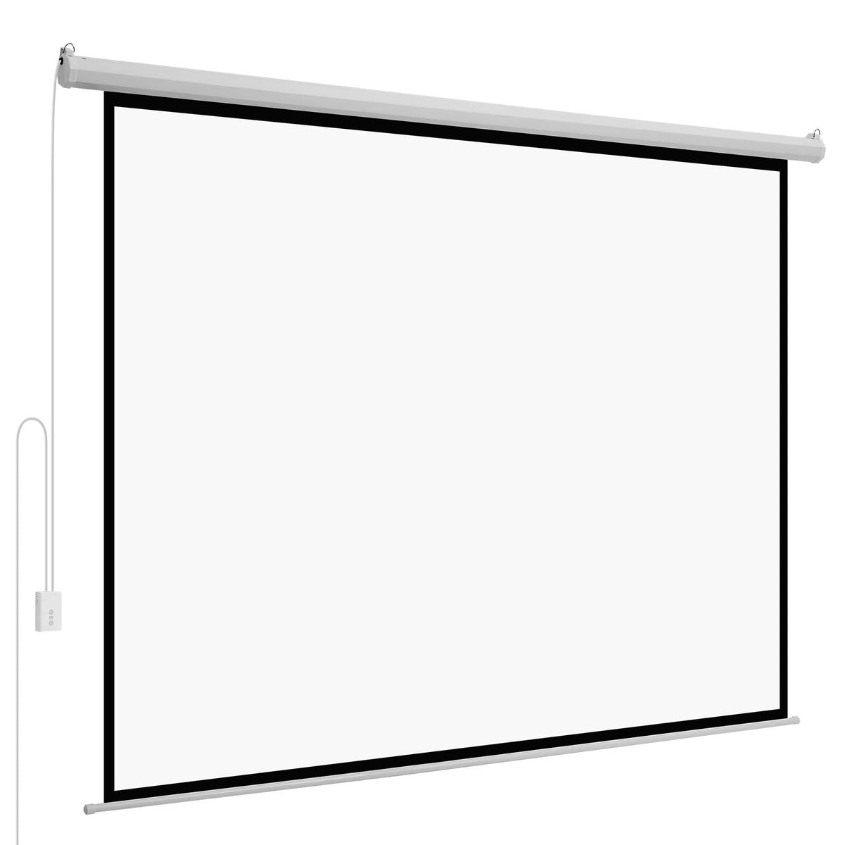 Motorized Projector Screen, 120 inch 4:3 1080 HD Electric Projector Screen, Wall Mounted Projection Dispaly Projector with Remote Control, Automatic Movie Screen for Family Home Office Theater