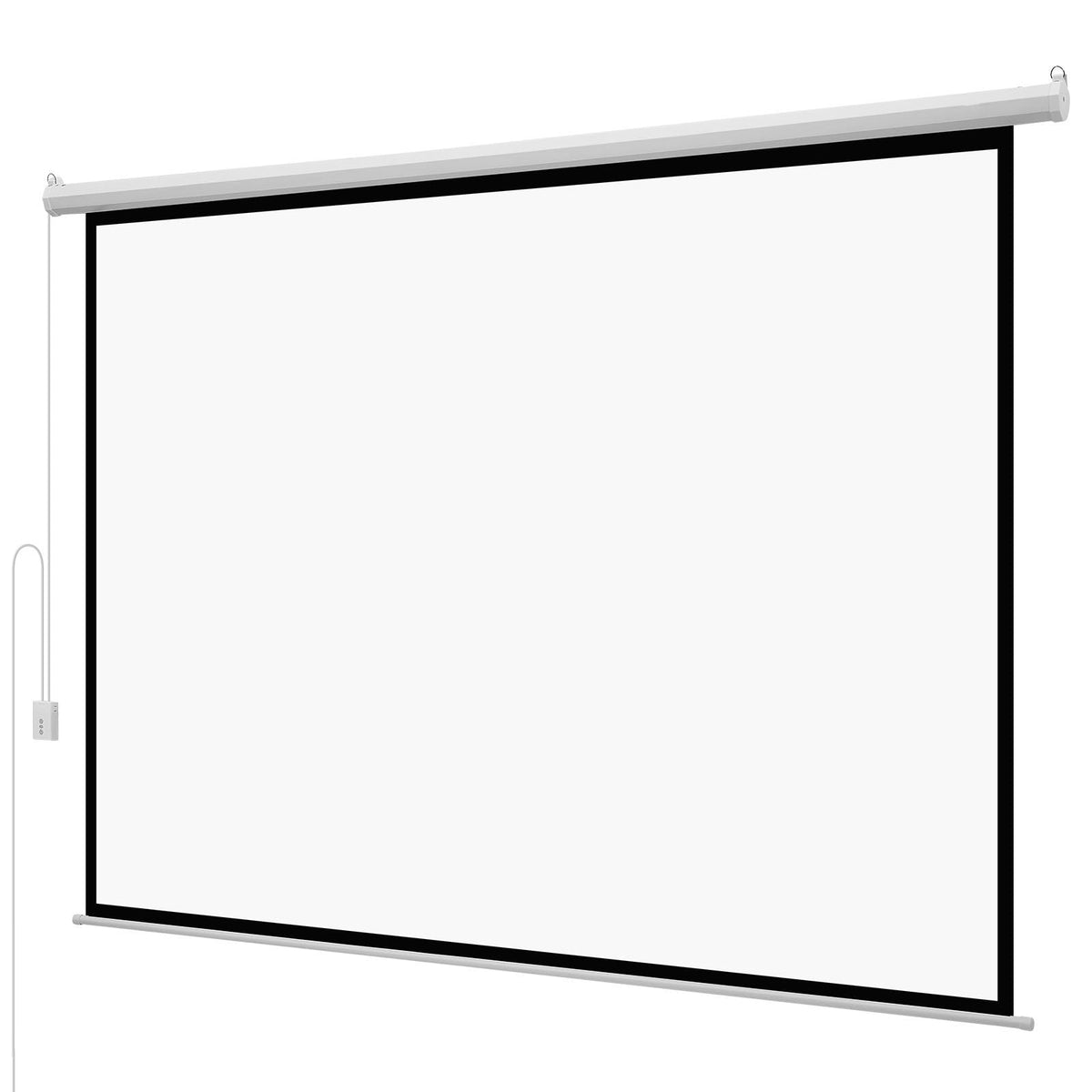 Motorized Projector Screen, 120 inch 4:3 1080 HD Electric Projector Screen, Wall Mounted Projection Dispaly Projector with Remote Control, Automatic Movie Screen for Family Home Office Theater