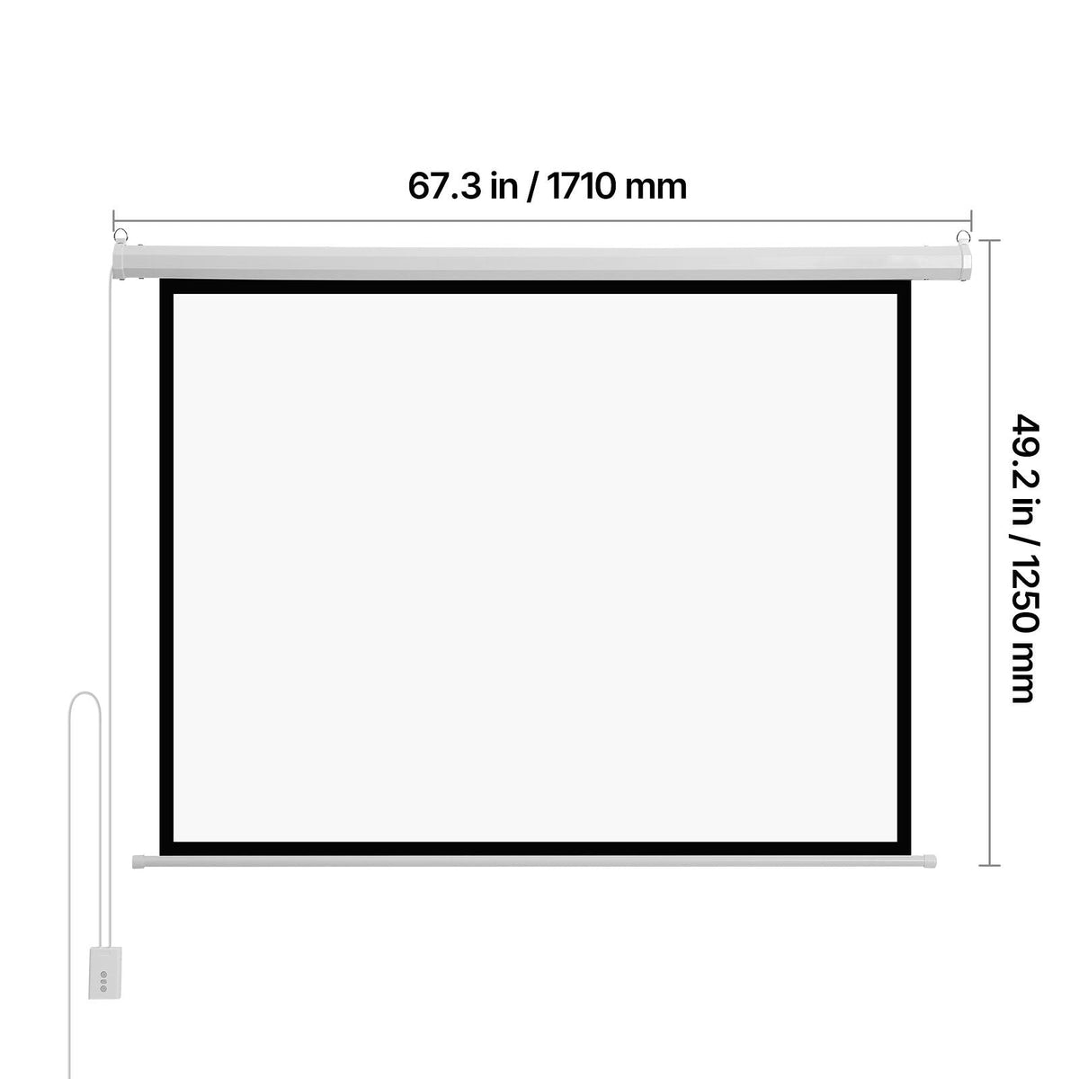 Motorized Projector Screen, 72 inch 4:3 1080 HD Electric Projection Screen, Wall Mounted Projection Dispaly Projector with Remote Control, Automatic Movie Screen for Family Home Office Theater