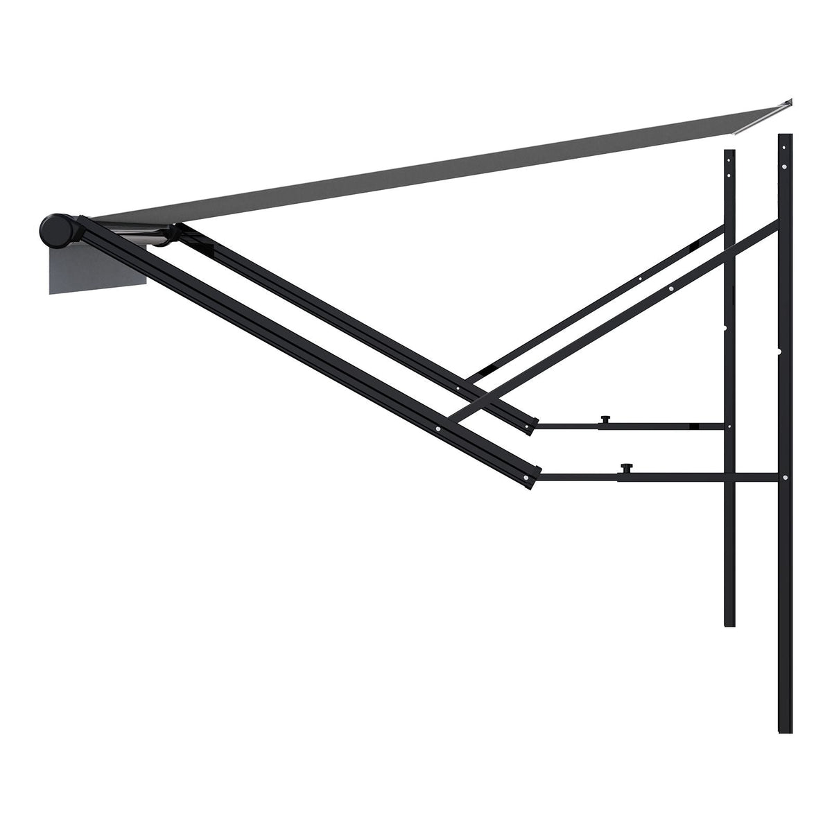 Motorized RV Awning Complete Kit, 20' Retractable Awning with Aluminum Alloy Frame, Outdoor Trailer Awning, Fit for Most RVs(Black Fade)