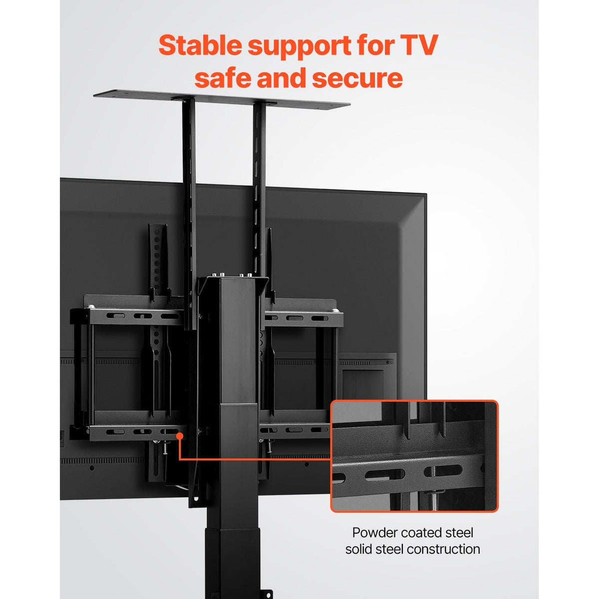Motorized TV Lift Stand, 132 lbs max Load Adjustable TV Lift Stand Mount Bracket, Vertical Electric TV Bracket with Remote Control, for 32-55 in (Not in Cabinet) / 32 - 50 in (in Cabinet) TVs