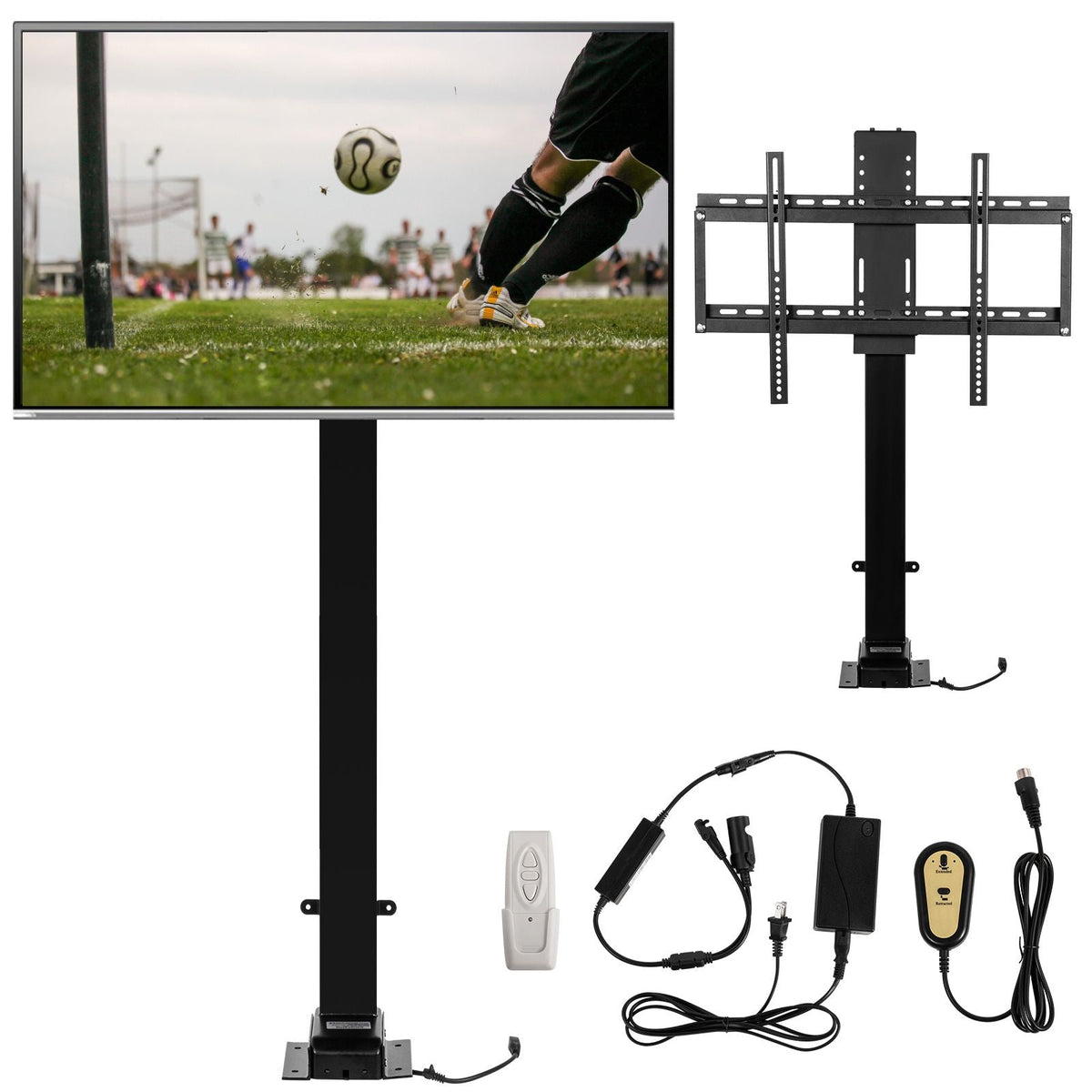 Motorized TV Lift with Swivel, Adjustable Height 28.74-68.11 Inch for 32-70 Inch TVs, Remote Controlled, 154 Lbs Capacity, Manual Left/Right Swivel 30°