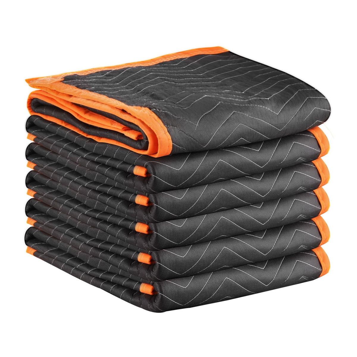 Moving Blankets 6 Pcs, 80 x 72 in (35 lbs/dz) Large Packing Blankets with Cotton Filling, Heavy Duty Nonwoven Fabric Padded Moving Blanket for Shipping, Wrapping, Protecting Furniture