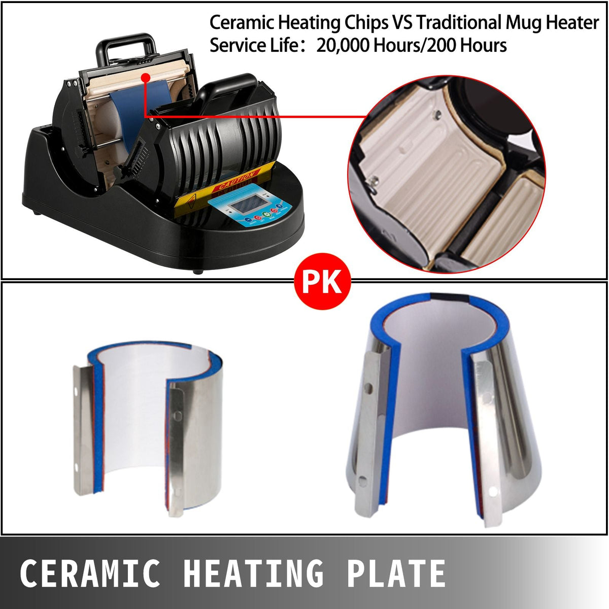 Mug Heat Press 1300W Mug Press Black Heat Press Bottle Multifunctional Cup Mug Sublimation Heat Press Machine Mug Press for Transferring Pictures with 11oz, 280mmm Mugs Heating Accessories