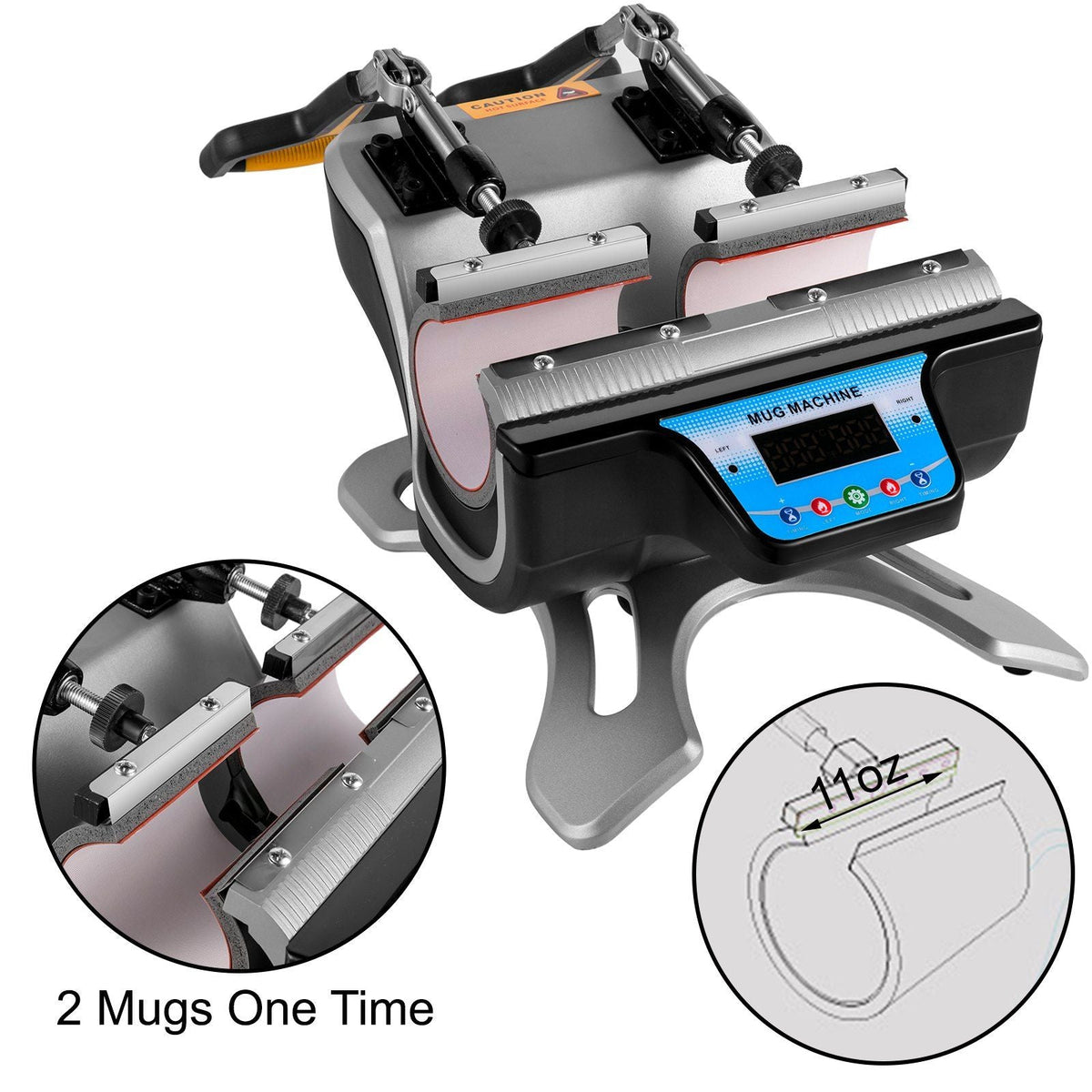 Mug Heat Press, 2pcs 15oz Mug Press Sublimation Machine Dual Station Design, 280W LCD Cup Press Machine for 11oz-15oz, DIY Presser Transferring Pictures on Coffee Mugs Ceramic Cups Bottles