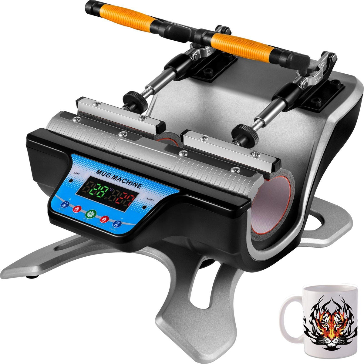 Mug Heat Press, 2pcs 15oz Mug Press Sublimation Machine Dual Station Design, 280W LCD Cup Press Machine for 11oz-15oz, DIY Presser Transferring Pictures on Coffee Mugs Ceramic Cups Bottles