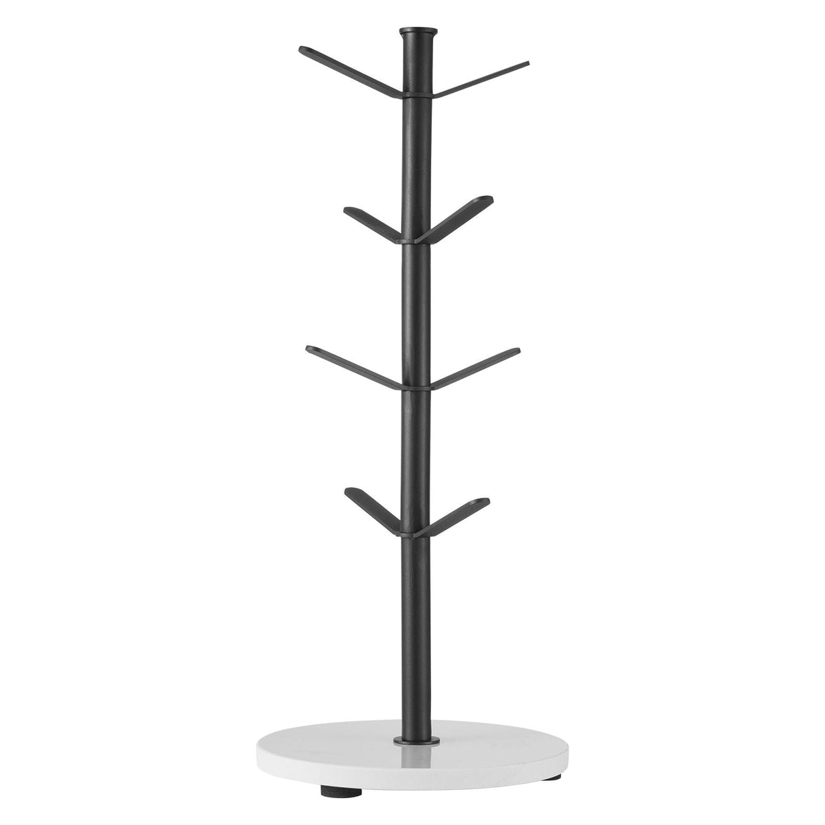 Mug Holder Tree with Marble Base, 8 Hooks Coffee Cup Holder for Counter, Carbon Steel Mug Tree Cup Rack Stand, Upgraded Coffee Cup Tree for Coffee Bar Kitchen Home Organizer (Matte Black)