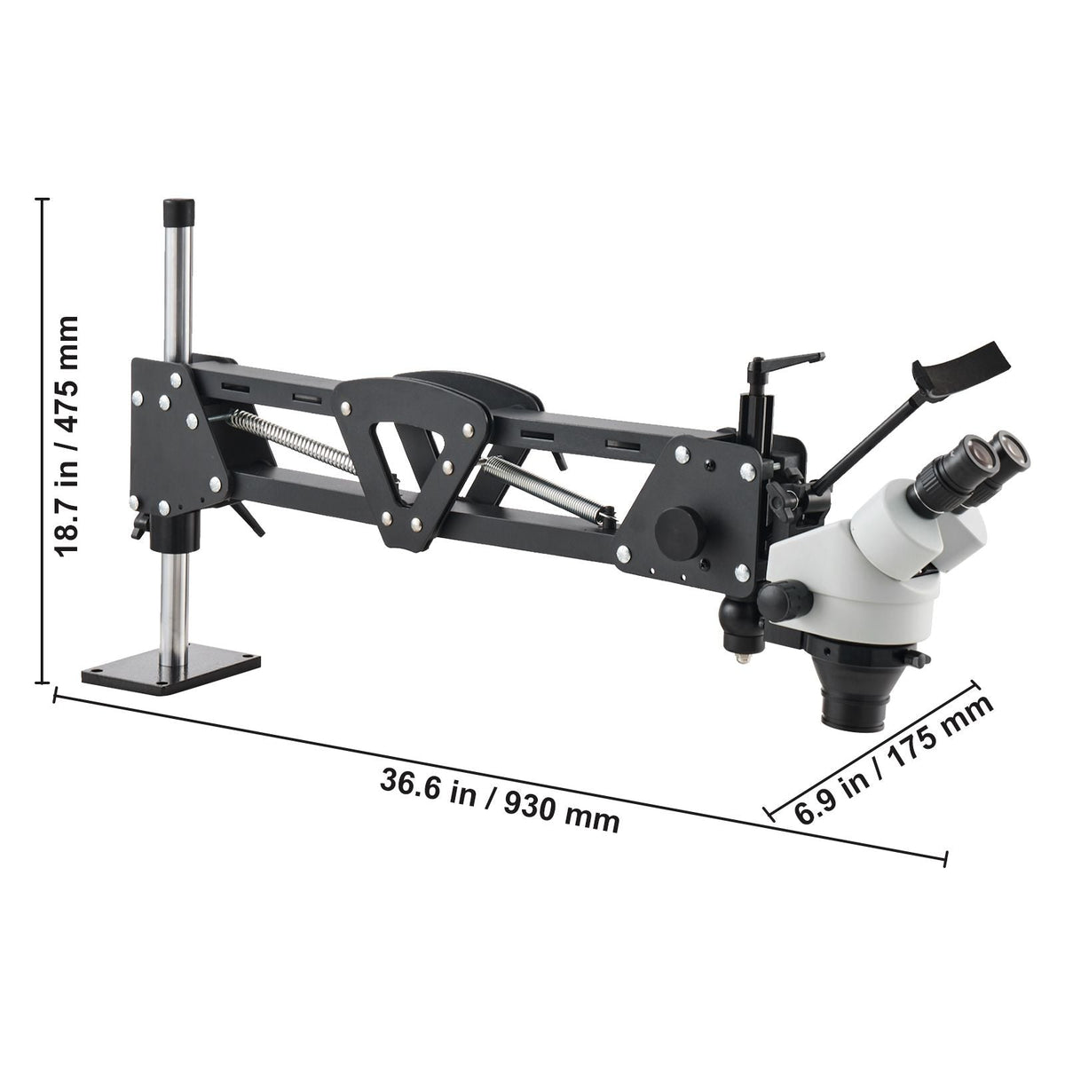 Multi-Directional Microscope with Spring Bracket, 7X-45X Magnification Jewelry Microscope, Micro Jewelry Inlaid Stand with Integrated USB Ring LED Light and 360° Ball Vise, for Jewelry Inlay