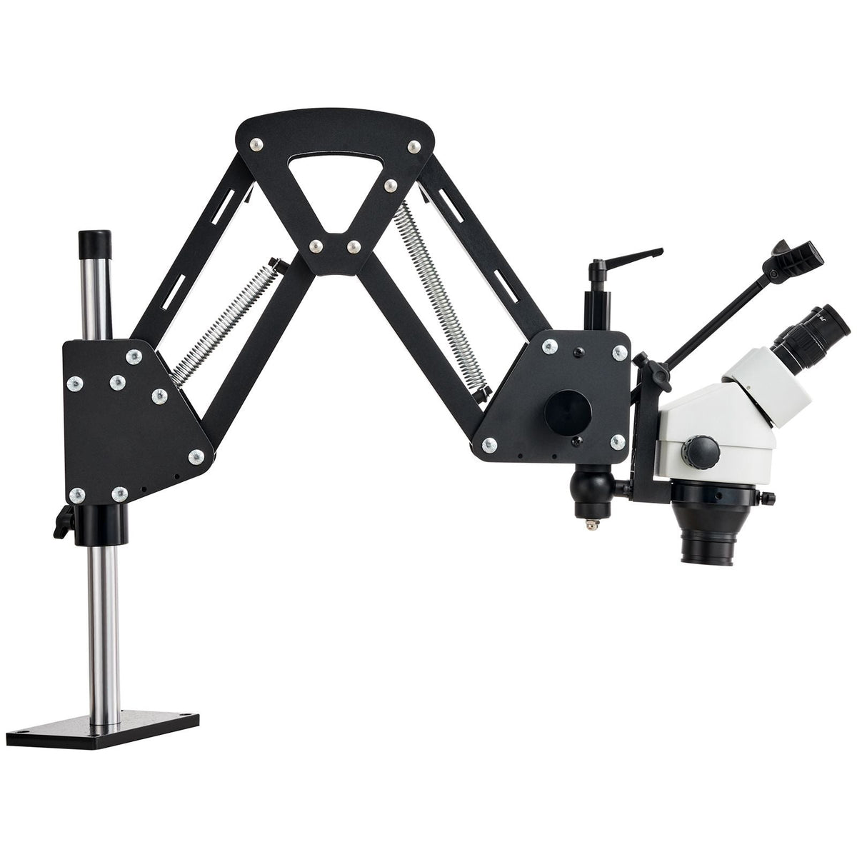 Multi-Directional Microscope with Spring Bracket, 7X-45X Magnification Jewelry Microscope, Micro Jewelry Inlaid Stand with Integrated USB Ring LED Light and 360° Ball Vise, for Jewelry Inlay