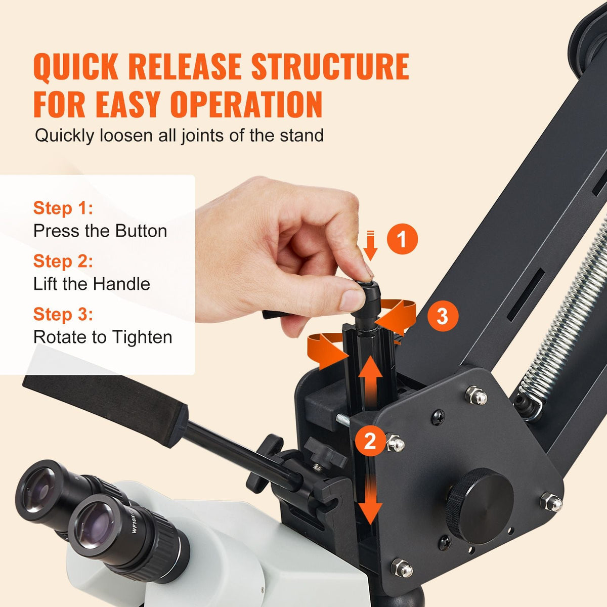 Multi-Directional Microscope with Spring Bracket, 7X-45X Magnification Jewelry Microscope, Micro Jewelry Inlaid Stand with Integrated USB Ring LED Light and 360° Ball Vise, for Jewelry Inlay