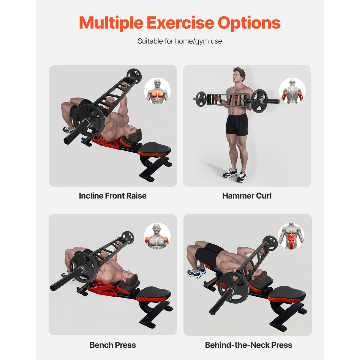 Multi-Grip Barbell, 2-inch 3 Positions Swiss Bar, 550 LBS Capacity Heavy Duty Swiss Barbell Training Equipment, with 2 Collars and Knurled Grips, for Home Gym, Support Pressing, Lifting Curls