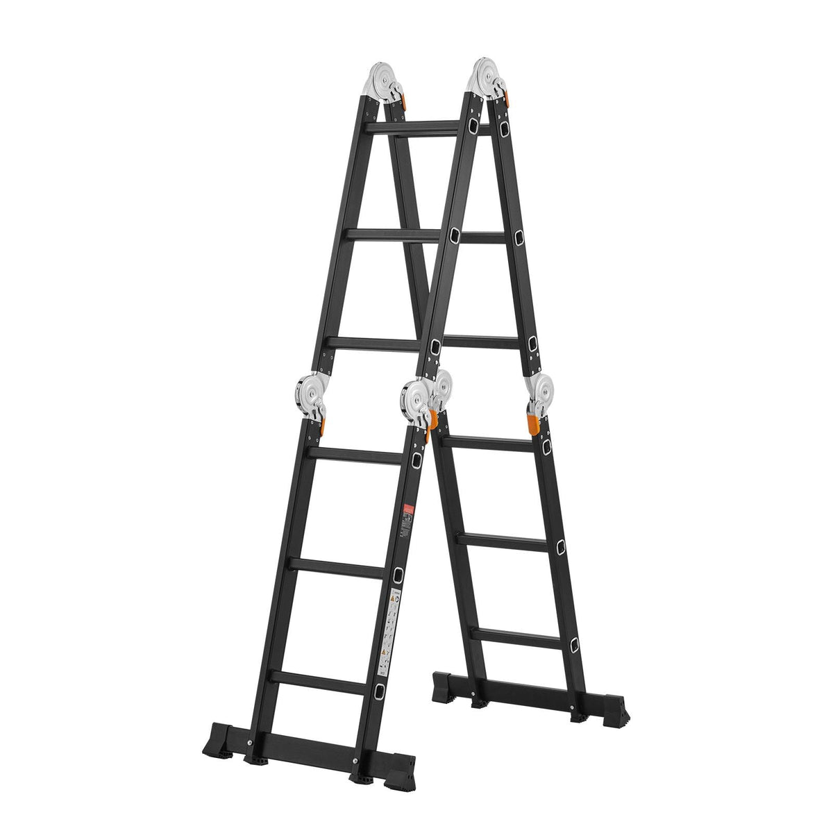 Multi-Purpose Folding Ladder, 7-in-1 Tall Extension Step Ladder, A Frame 3 Step with Scaffolding Plank Telescoping Ladder, 12ft Reach Height Heavy Duty Ladder, 330 lbs Capacity for Home Outdoor