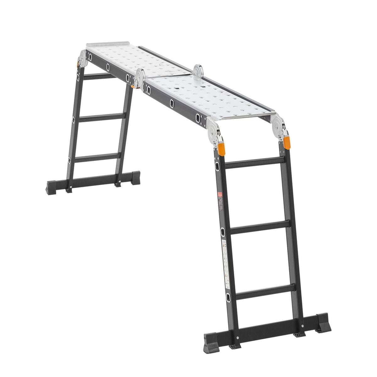 Multi-Purpose Folding Ladder, 7-in-1 Tall Extension Step Ladder, A Frame 3 Step with Scaffolding Plank Telescoping Ladder, 12ft Reach Height Heavy Duty Ladder, 330 lbs Capacity for Home Outdoor