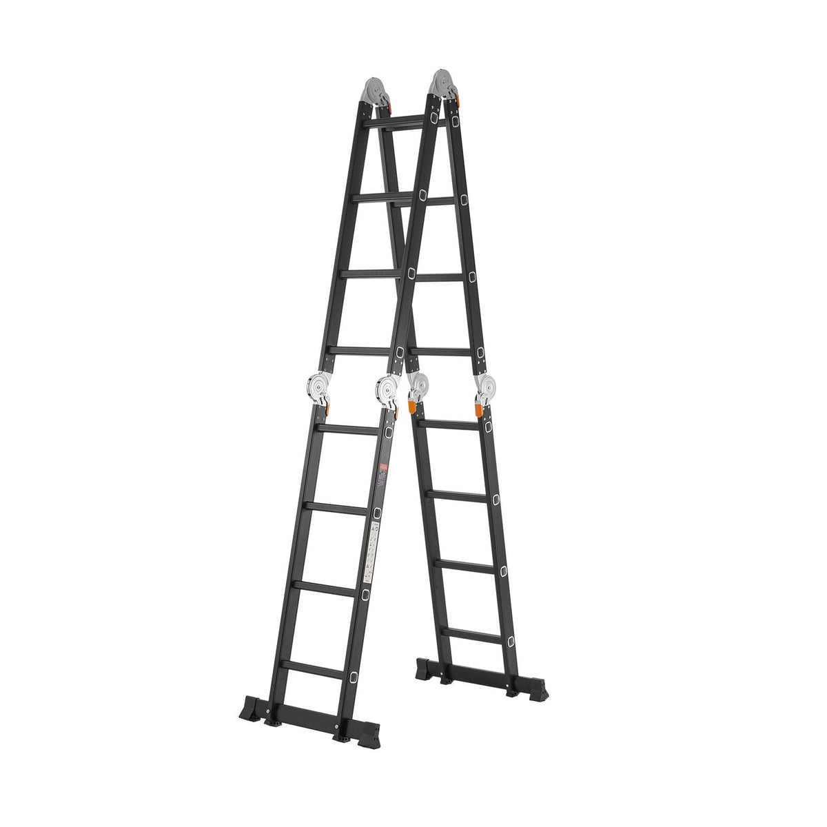 Multi-Purpose Folding Ladder, 7-in-1 Tall Extension Step Ladder, A Frame 4 Step with Scaffolding Plank Telescoping Ladder, 15.5ft Reach Height Heavy Duty , 330 lbs Capacity for Home Outdoor