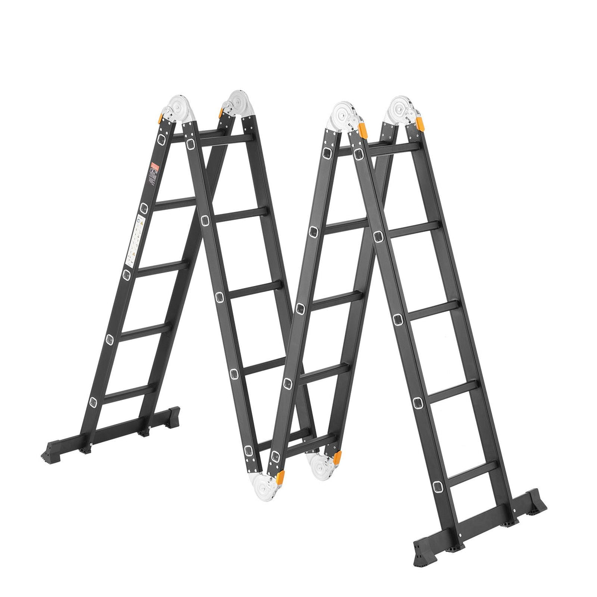 Multi-Purpose Folding Ladder, 7-in-1 Tall Extension Step Ladder, A Frame 5 Step Telescoping Ladder, 19ft Reach Height Heavy Duty Adjustable Ladder, 330 lbs Capacity for Home Outdoor