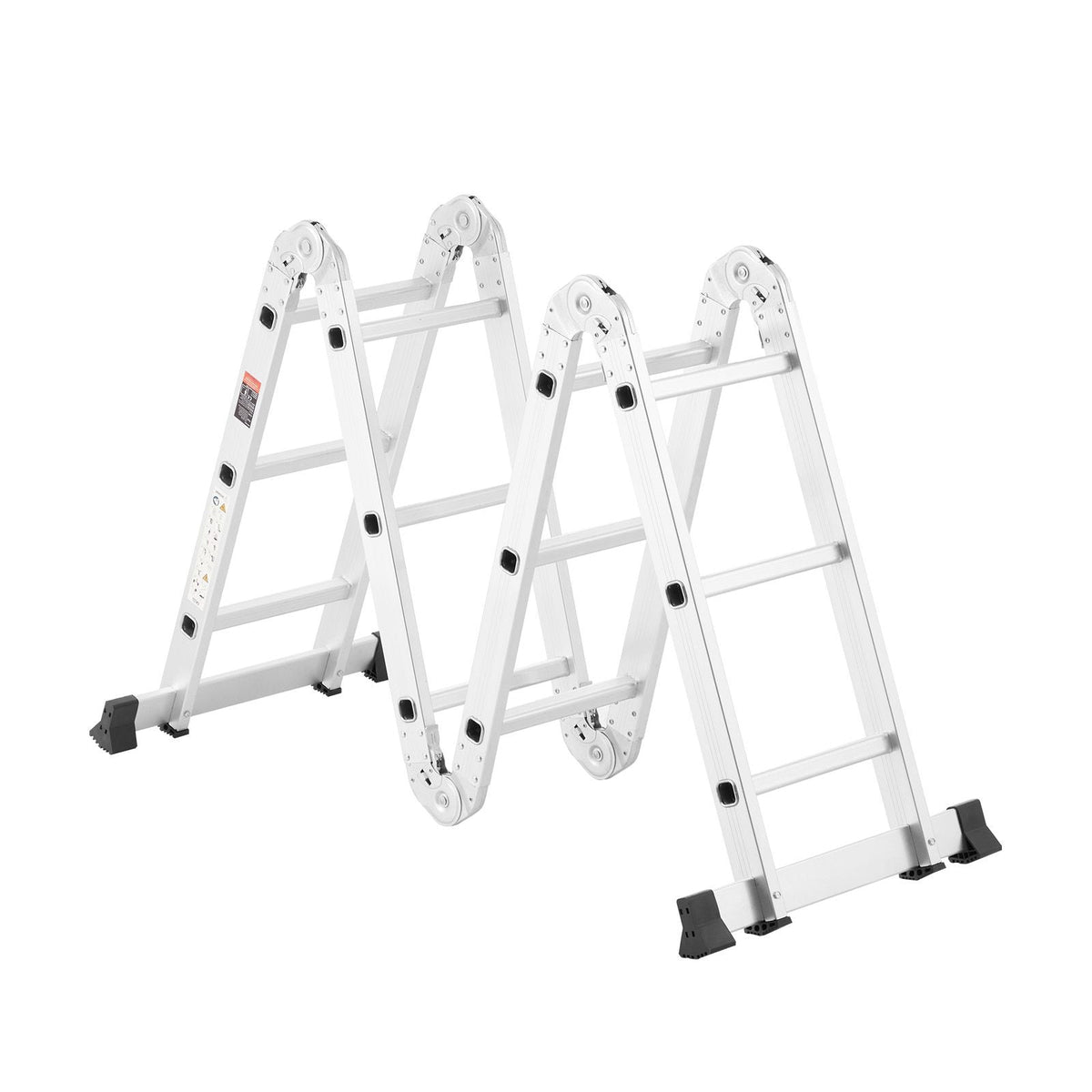 Multi-Purpose Folding Ladder, 7-in-1 Tall Step Ladder, A Frame 3 Step Adjustable Telescoping Ladder, 12ft Reach Height Heavy Duty Extension Ladder, 330 lbs Capacity for Household Outdoor Work