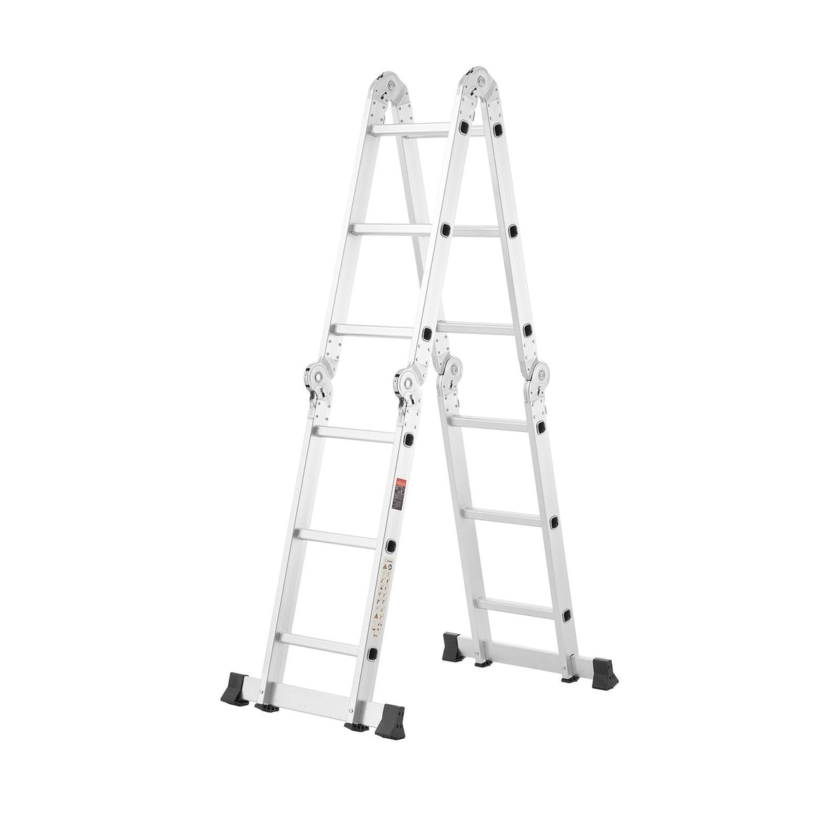 Multi-Purpose Folding Ladder, 7-in-1 Tall Step Ladder, A Frame 3 Step Adjustable Telescoping Ladder, 12ft Reach Height Heavy Duty Extension Ladder, 330 lbs Capacity for Household Outdoor Work