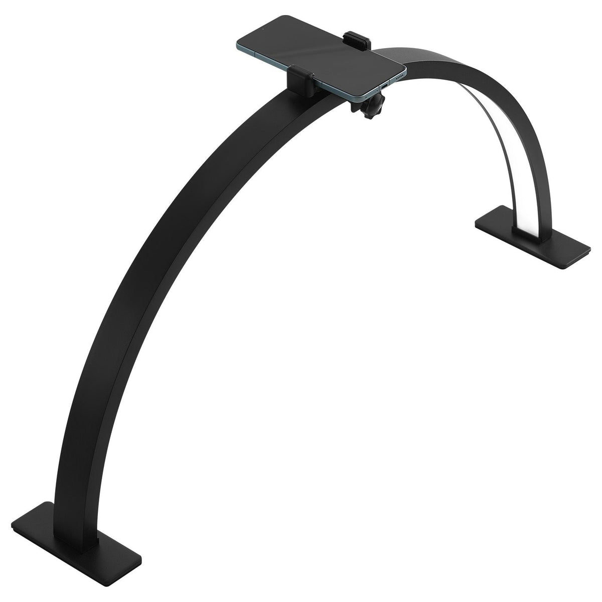Nail Desk Light, 30 W Half Moon Desk Lamp with Phone Holder, Adjustable Brightness and Color Temperature, Arched LED Table Light for Nail Tech, Tattoo Artists, Beauty, Eyelash Extensions