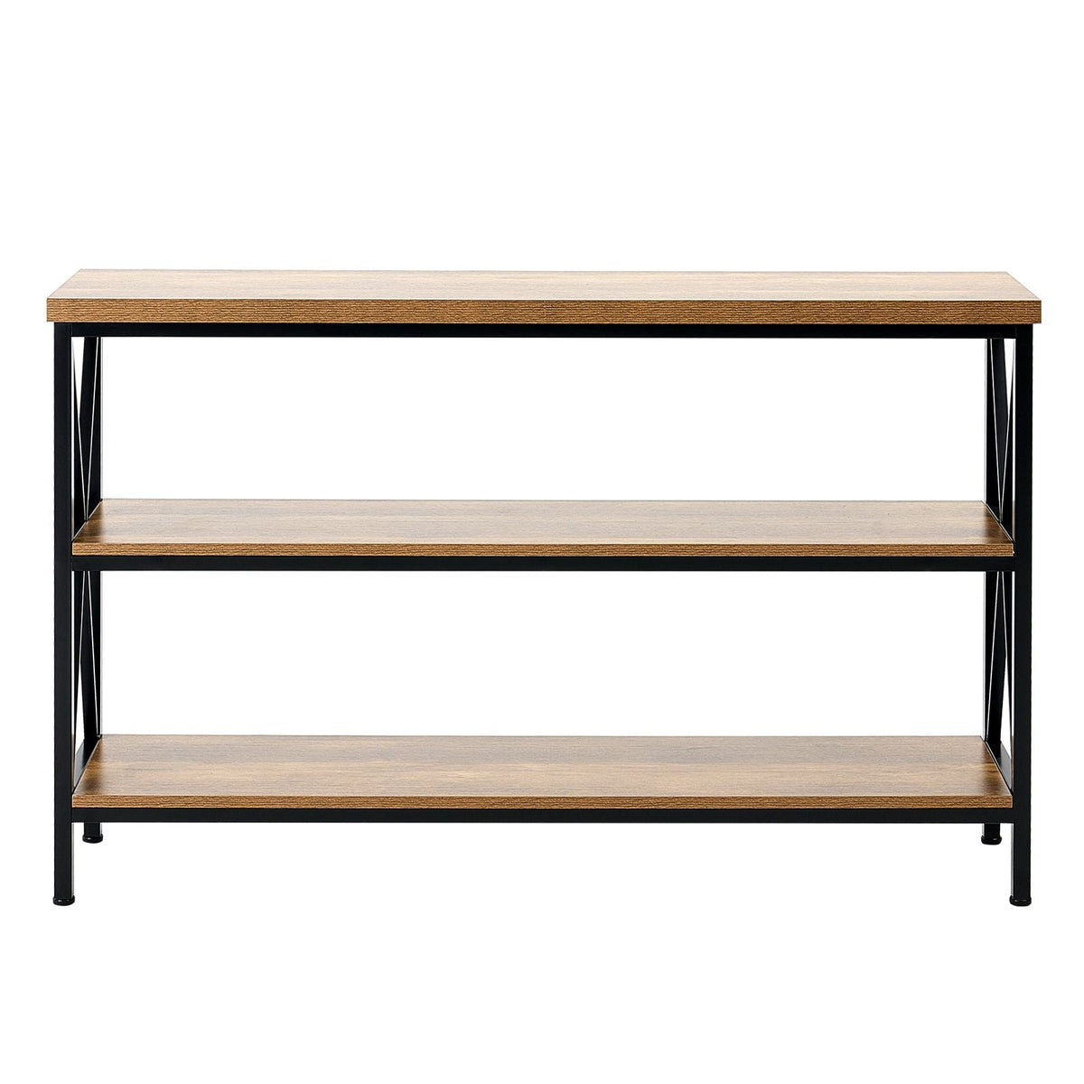 Narrow Console Sofa Table, 55.1 inches Behind Couch Table, 3-Tier Long Entryway Table and Skinny Hallway Table, Narrow Sofa Table with Metal Frame, for Entryway, Hallway, Living Room & Bedroom