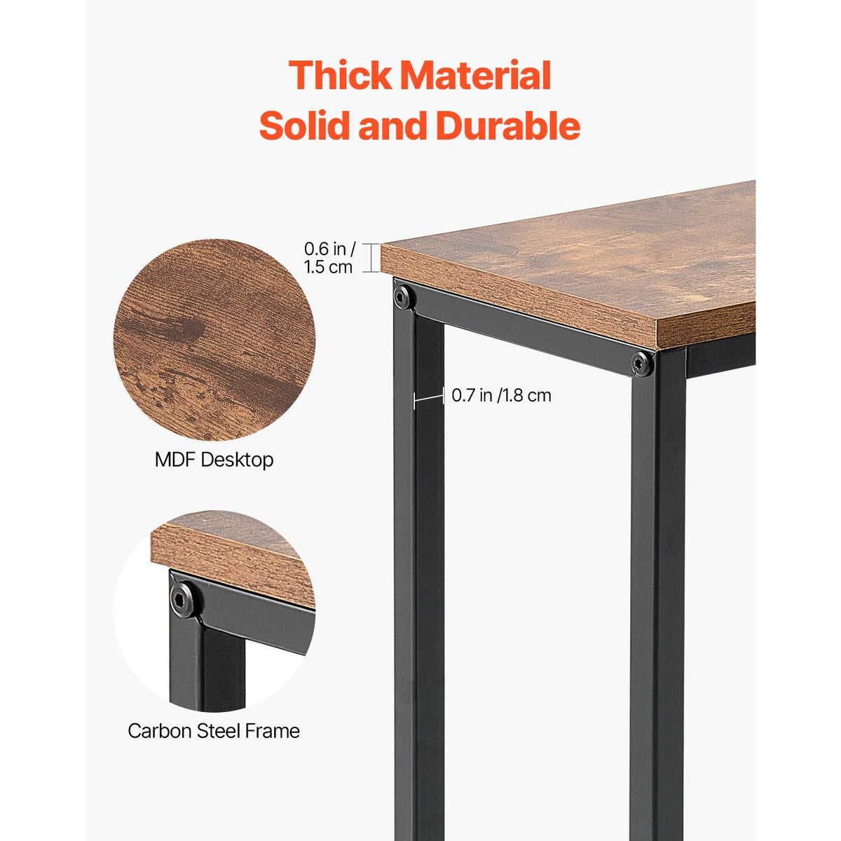 Narrow Console Table, 2 Pack Behind Couch Table with Power Outlets, 1-Tier Long Entryway Table, Narrow Sofa Table with Metal Frame and Charge Station, for Entryway, Hallway, Living Room